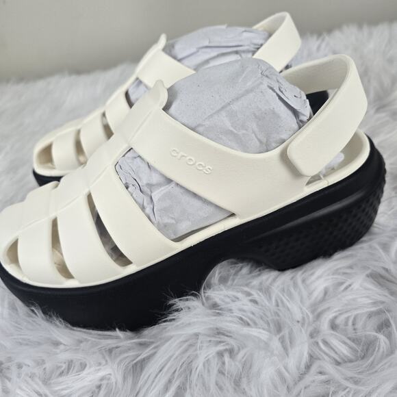 Crocs Stomp Fisherman Women's Sandal Chalk 209938-0WV US Size 9 - Picture 5 of 7